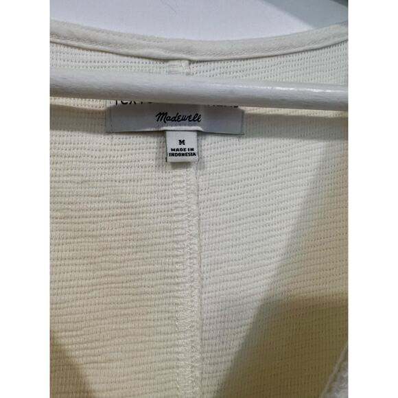 Madewell Texture & Thread Minimalist Button-Front Tie Tank Top M Cream - Picture 5 of 6